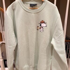 Peanuts Light Green Snoopy Crewneck Sweater